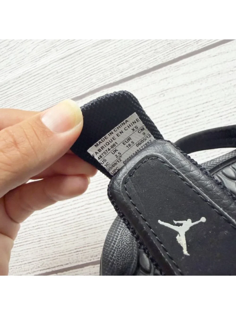 Air Jordan Kids Slide Sandals Black Adjustable Strap Comfortable Infant US 3